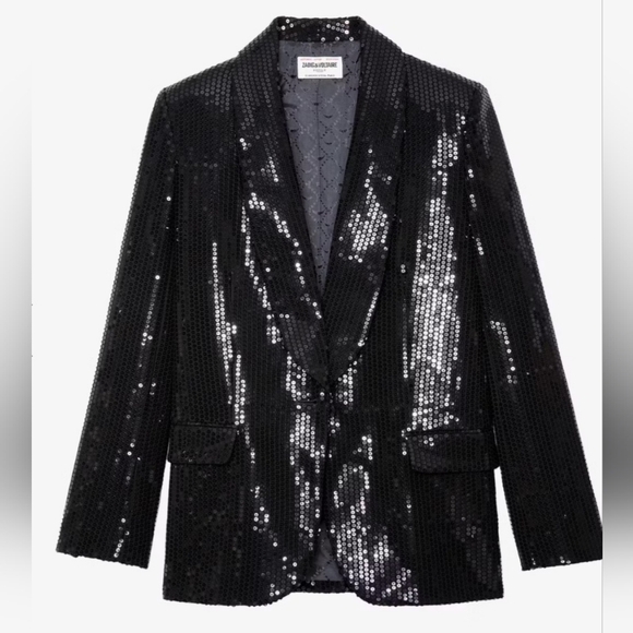 ZADIG & VOLTAIRE Sequin Black Blazer. NWT - Picture 5 of 12